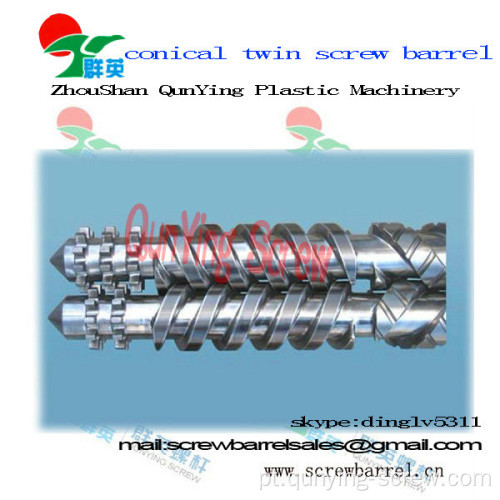 Tubulação plástica da extrusora máquina gêmea cónica rosca e o cilindro para processamento de Pvc corrugado